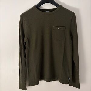 Todd Snyder Olive Green Long-Sleeve Pocket cashmere shirt